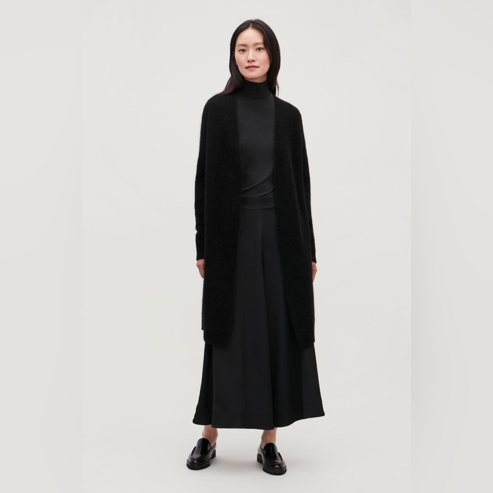 COS Black Long Cardigan